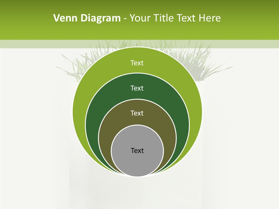 Environment Concept - Green Grass In White Paper Bag PowerPoint Template