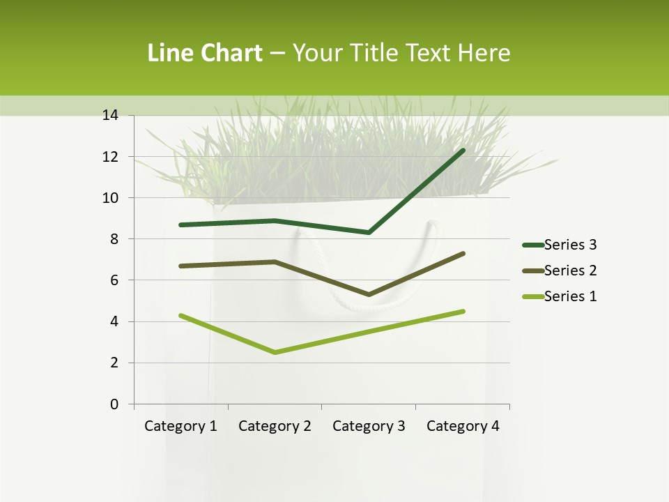 Environment Concept - Green Grass In White Paper Bag PowerPoint Template