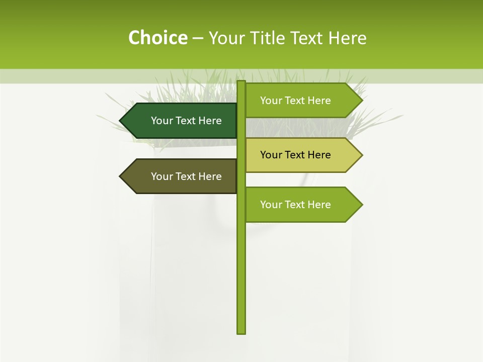Environment Concept - Green Grass In White Paper Bag PowerPoint Template