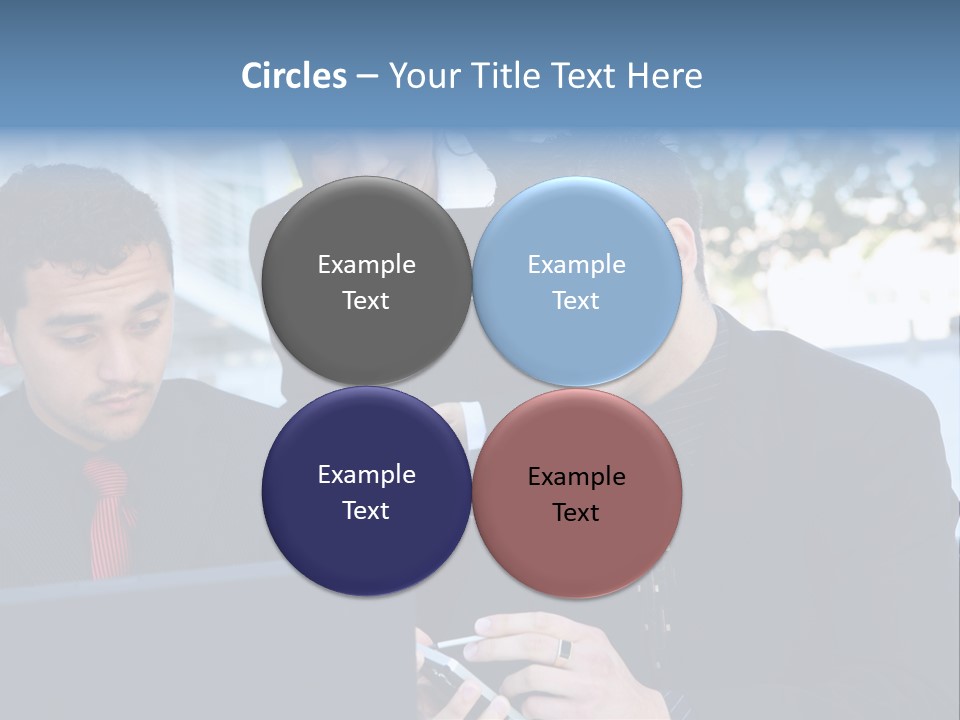 A Group Of Business People Looking At A Computer Screen PowerPoint Template