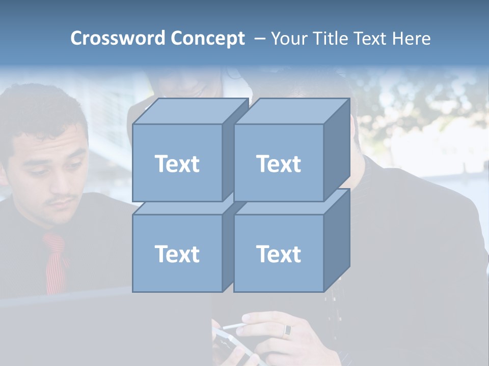 A Group Of Business People Looking At A Computer Screen PowerPoint Template