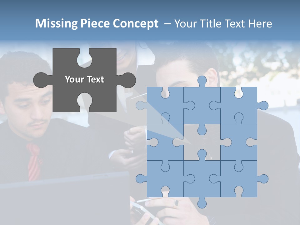 A Group Of Business People Looking At A Computer Screen PowerPoint Template