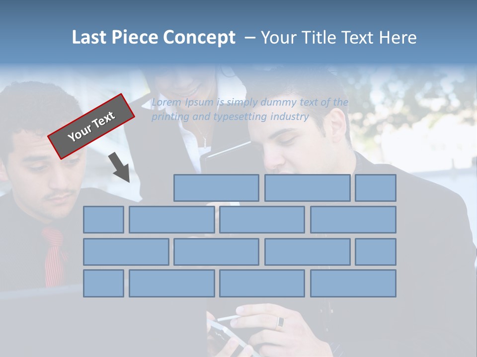 A Group Of Business People Looking At A Computer Screen PowerPoint Template