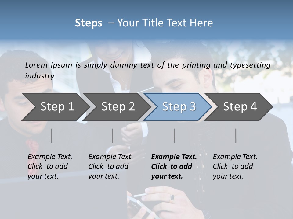 A Group Of Business People Looking At A Computer Screen PowerPoint Template