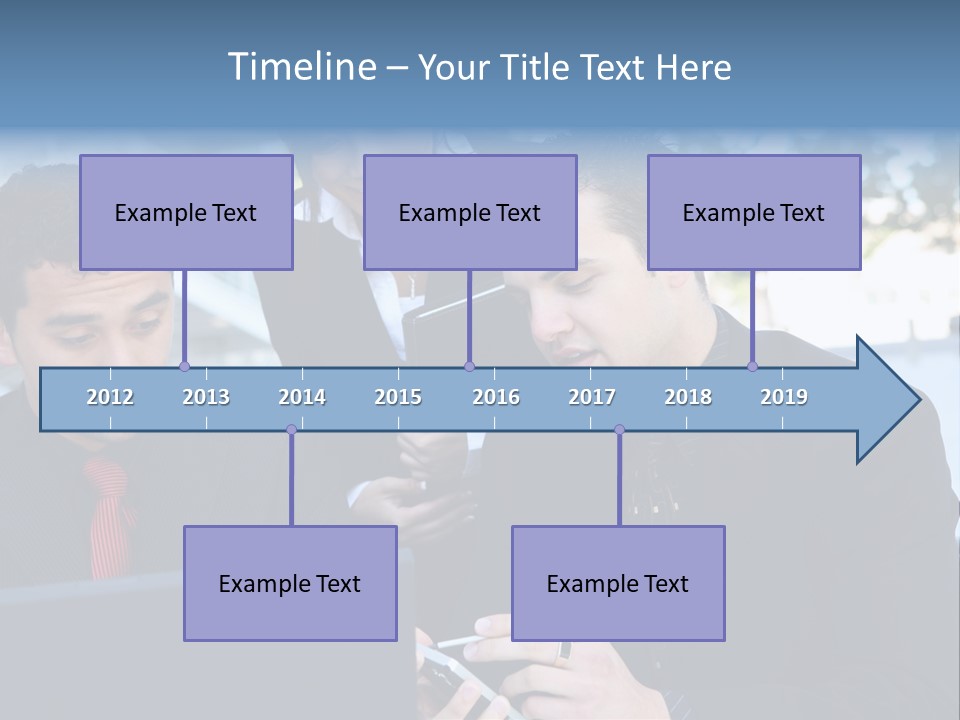 A Group Of Business People Looking At A Computer Screen PowerPoint Template
