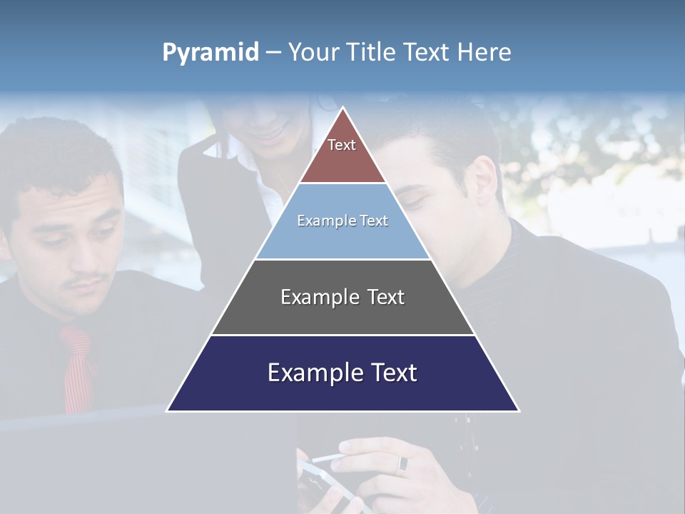 A Group Of Business People Looking At A Computer Screen PowerPoint Template