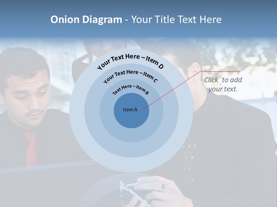 A Group Of Business People Looking At A Computer Screen PowerPoint Template