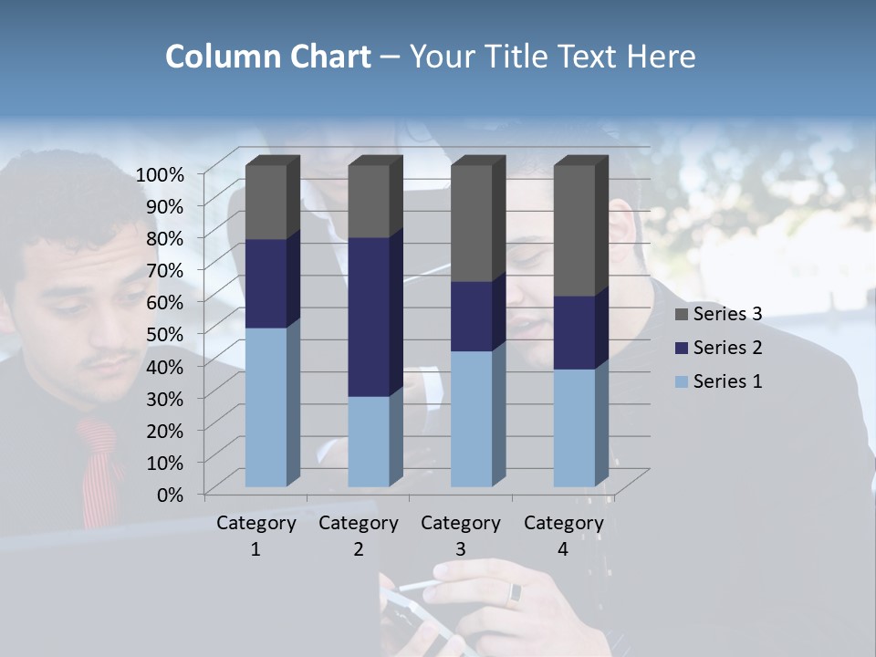 A Group Of Business People Looking At A Computer Screen PowerPoint Template