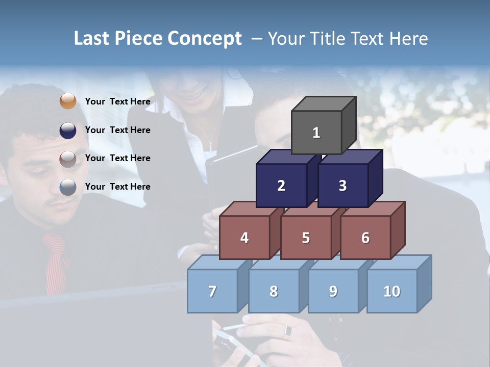 A Group Of Business People Looking At A Computer Screen PowerPoint Template