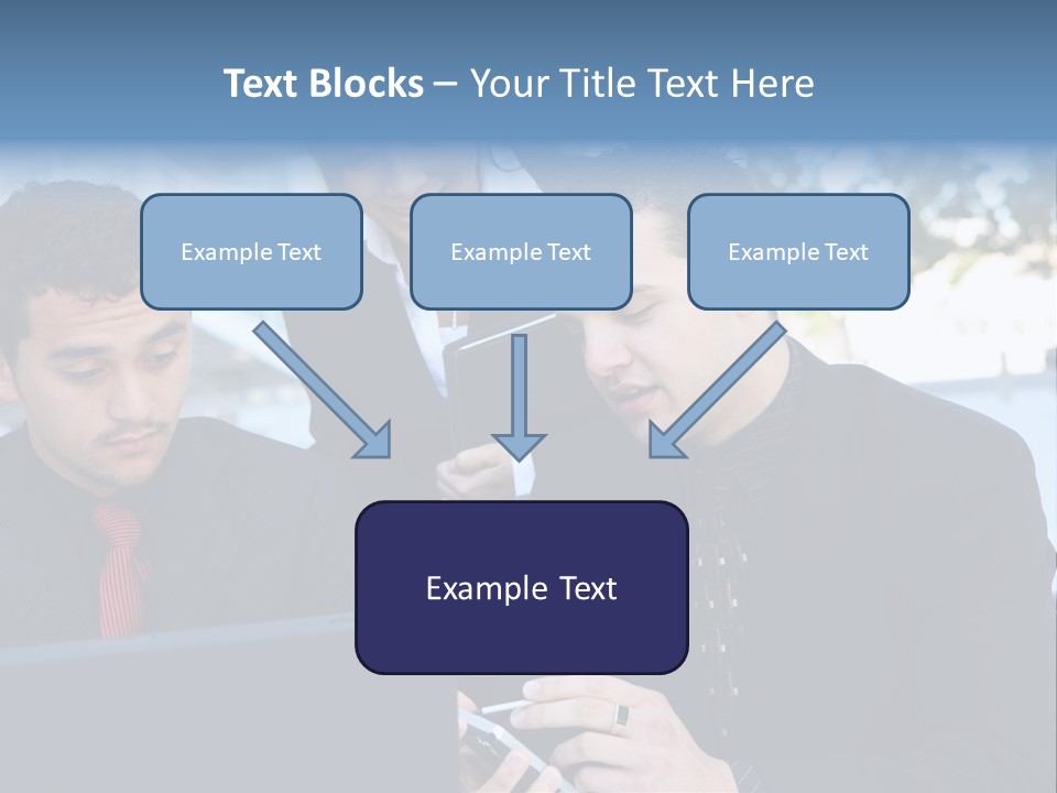 A Group Of Business People Looking At A Computer Screen PowerPoint Template