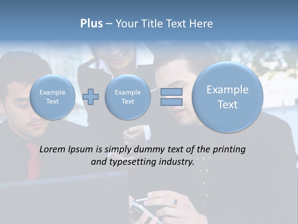 A Group Of Business People Looking At A Computer Screen PowerPoint Template