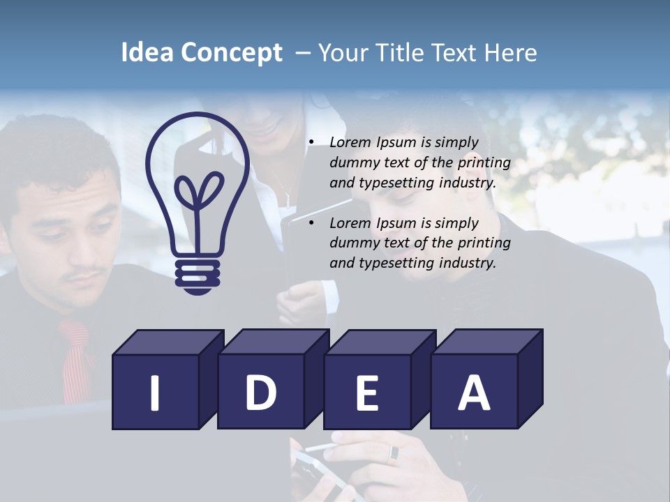 A Group Of Business People Looking At A Computer Screen PowerPoint Template