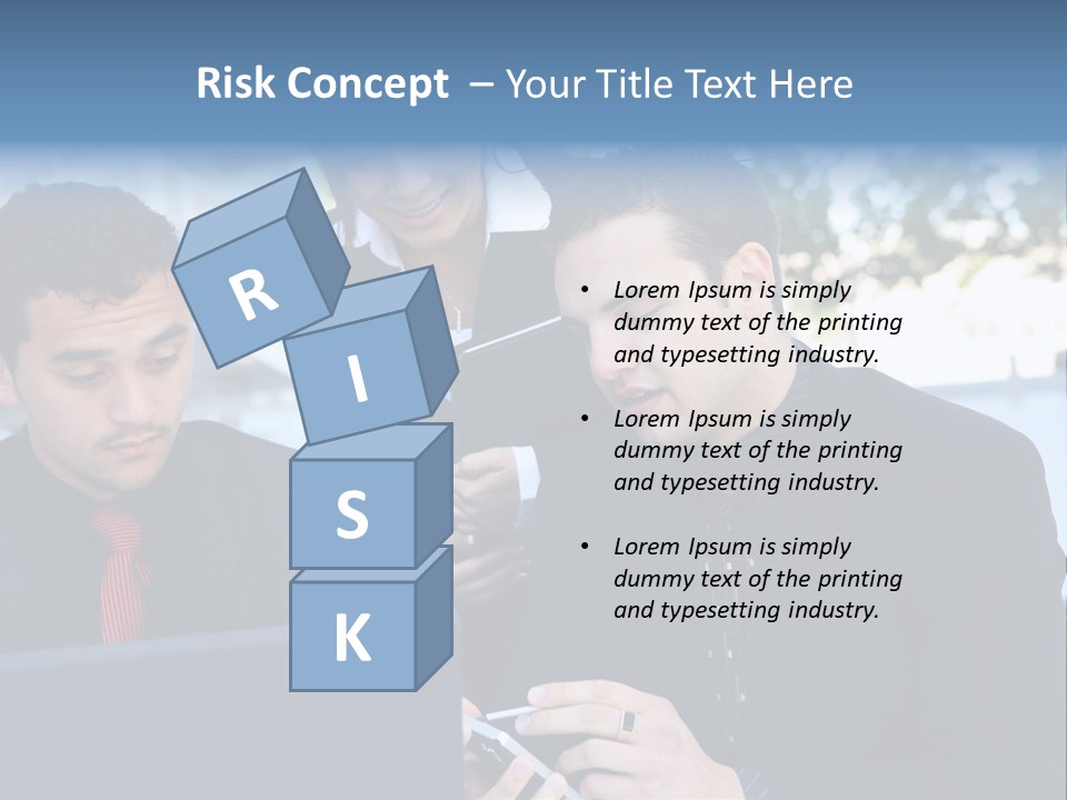 A Group Of Business People Looking At A Computer Screen PowerPoint Template