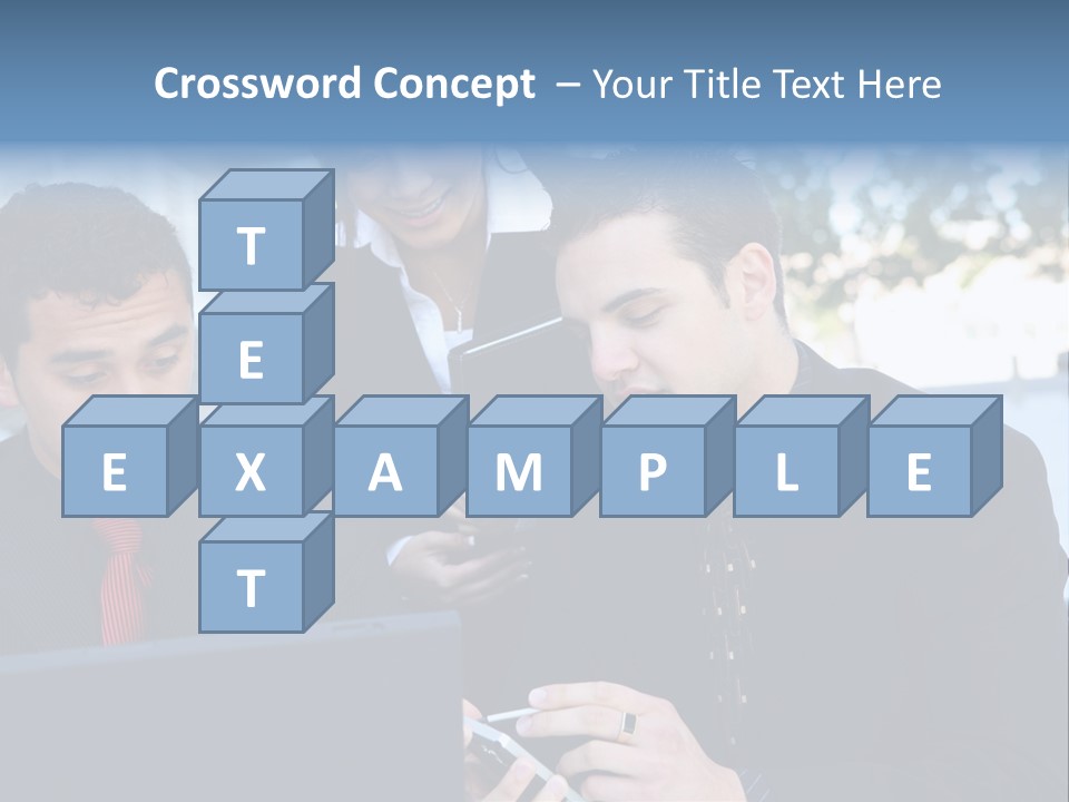 A Group Of Business People Looking At A Computer Screen PowerPoint Template