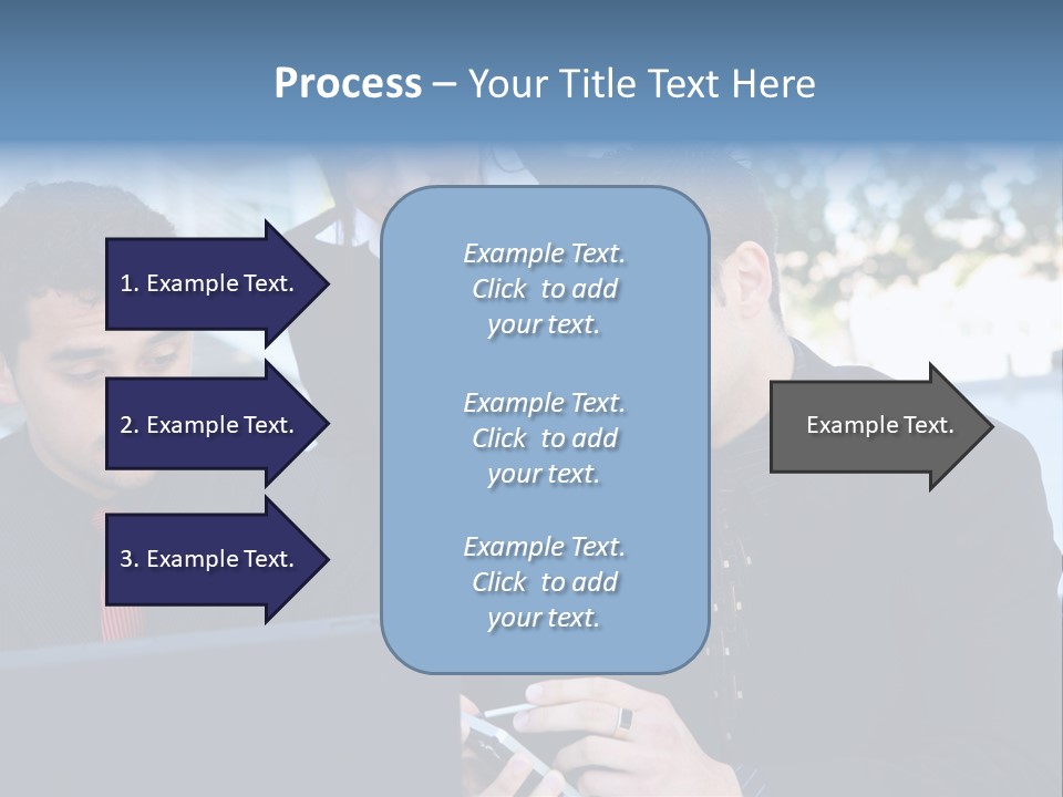 A Group Of Business People Looking At A Computer Screen PowerPoint Template
