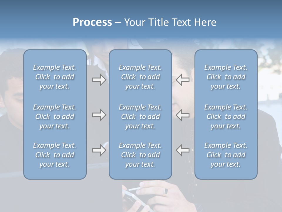 A Group Of Business People Looking At A Computer Screen PowerPoint Template