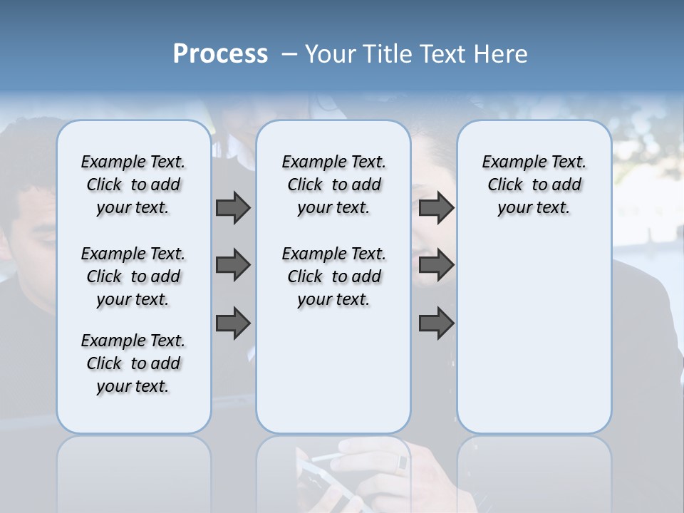 A Group Of Business People Looking At A Computer Screen PowerPoint Template