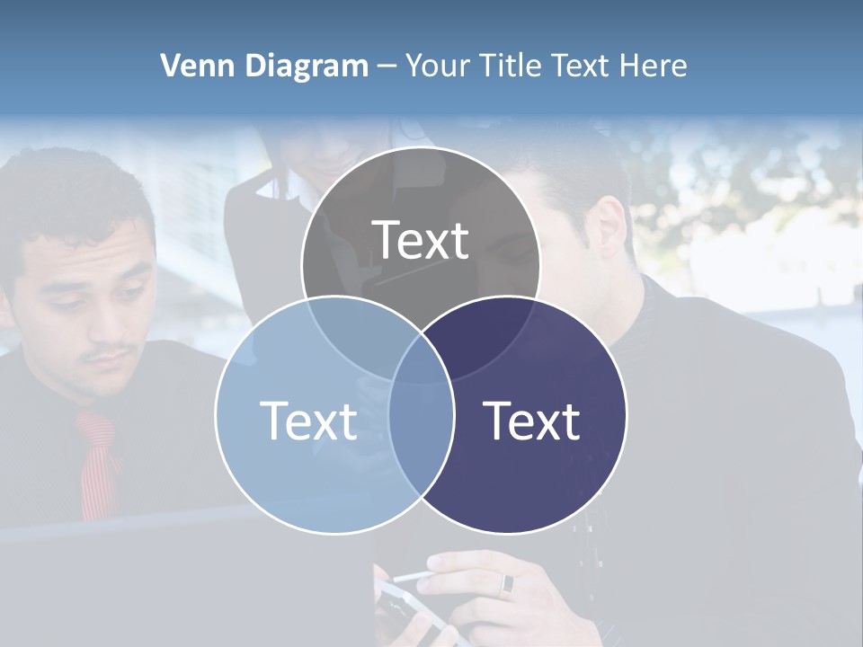 A Group Of Business People Looking At A Computer Screen PowerPoint Template
