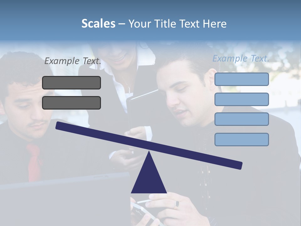 A Group Of Business People Looking At A Computer Screen PowerPoint Template