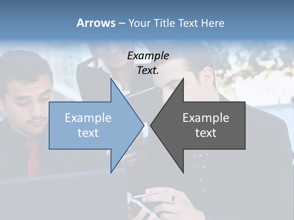 A Group Of Business People Looking At A Computer Screen PowerPoint Template