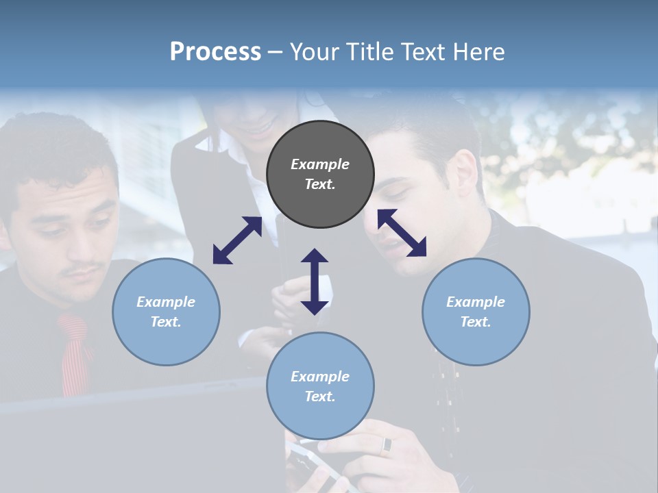 A Group Of Business People Looking At A Computer Screen PowerPoint Template