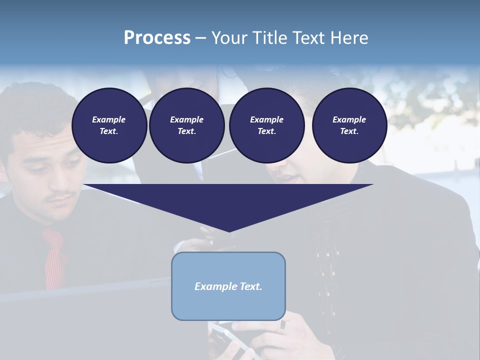 A Group Of Business People Looking At A Computer Screen PowerPoint Template