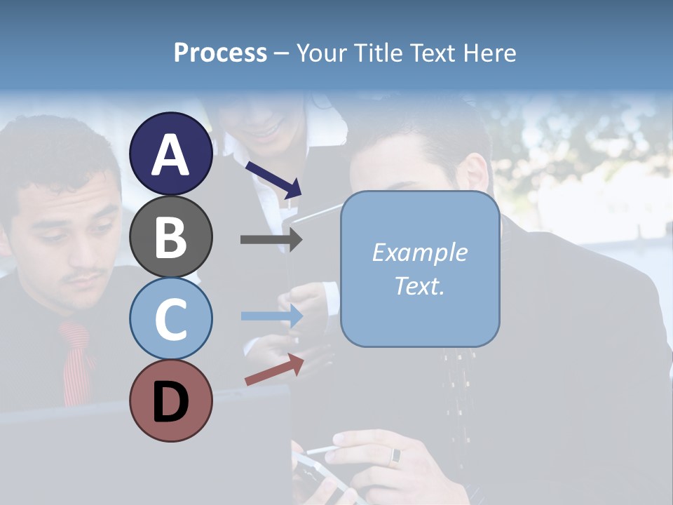 A Group Of Business People Looking At A Computer Screen PowerPoint Template