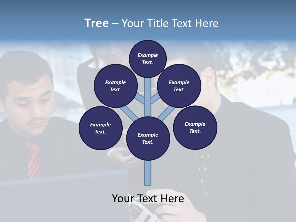 A Group Of Business People Looking At A Computer Screen PowerPoint Template