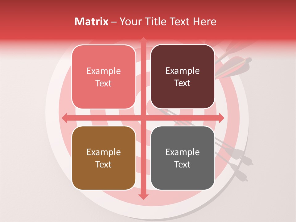 Three Arrows In A Target On Wall - Rendered In 3D PowerPoint Template