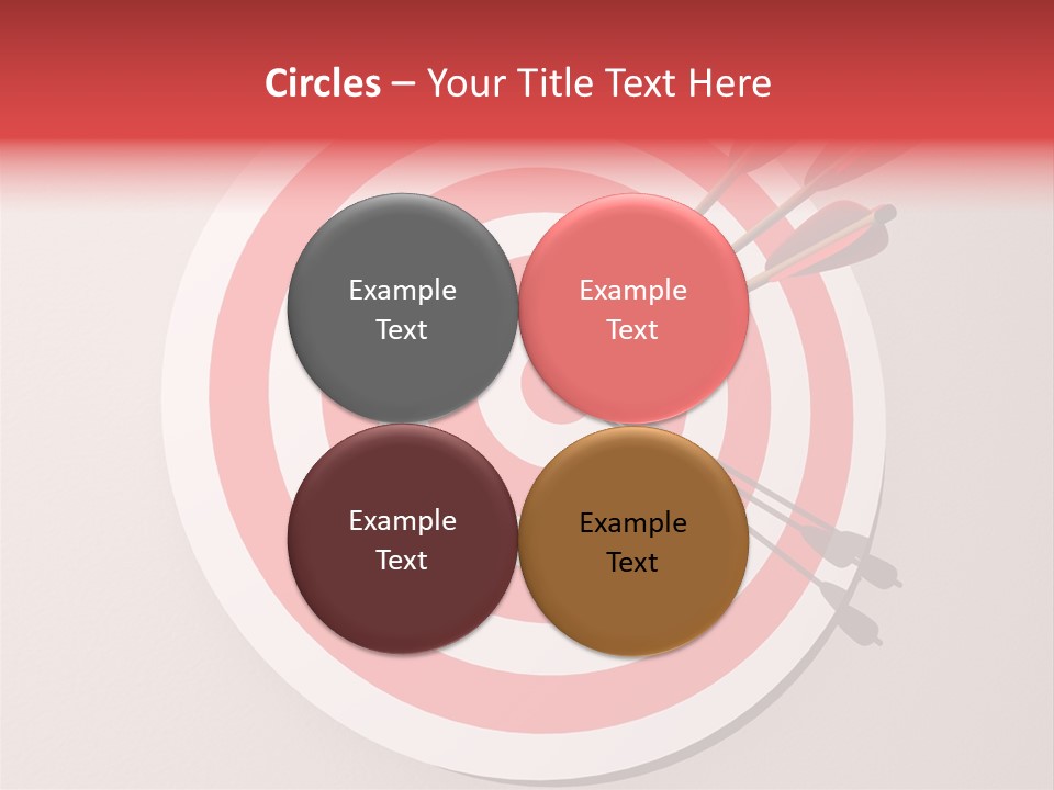 Three Arrows In A Target On Wall - Rendered In 3D PowerPoint Template