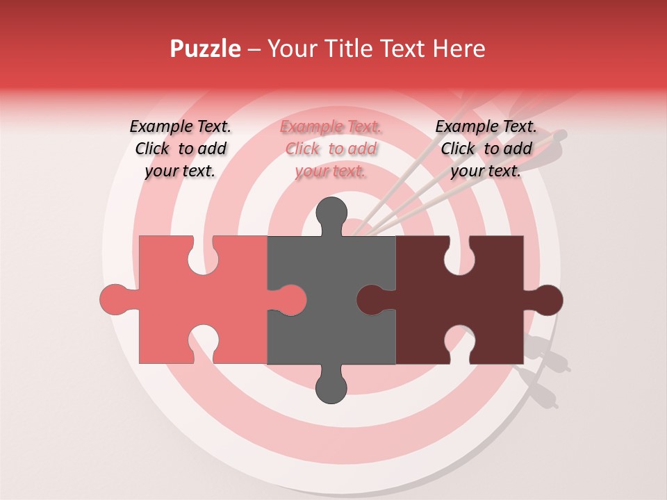 Three Arrows In A Target On Wall - Rendered In 3D PowerPoint Template