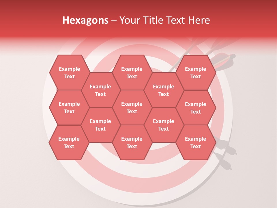 Three Arrows In A Target On Wall - Rendered In 3D PowerPoint Template