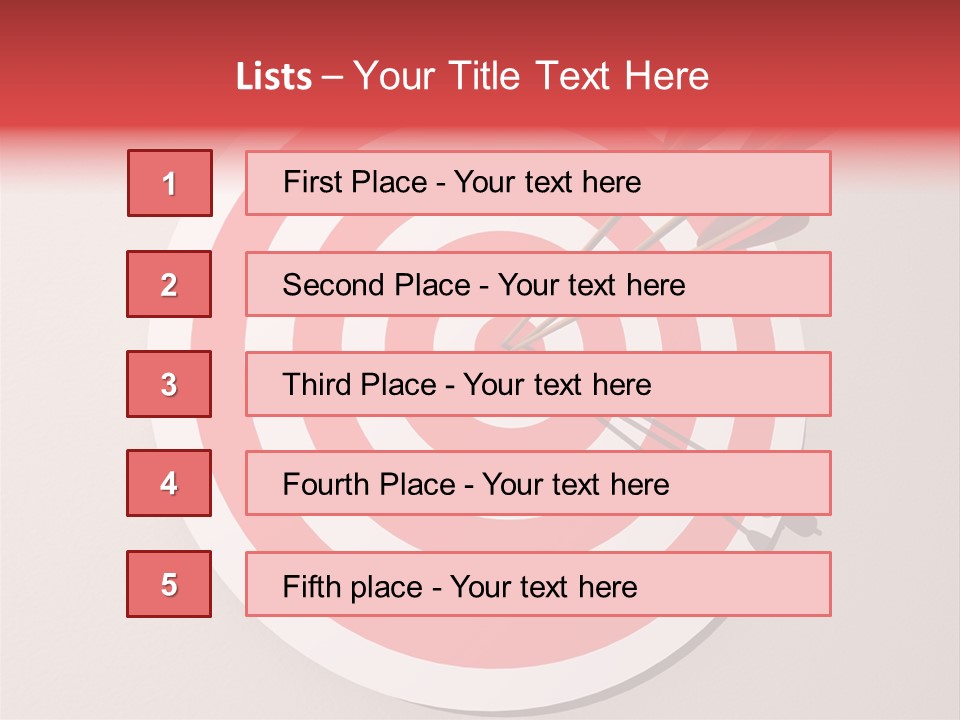 Three Arrows In A Target On Wall - Rendered In 3D PowerPoint Template