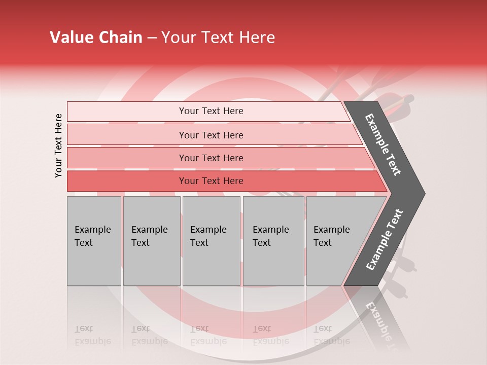 Three Arrows In A Target On Wall - Rendered In 3D PowerPoint Template