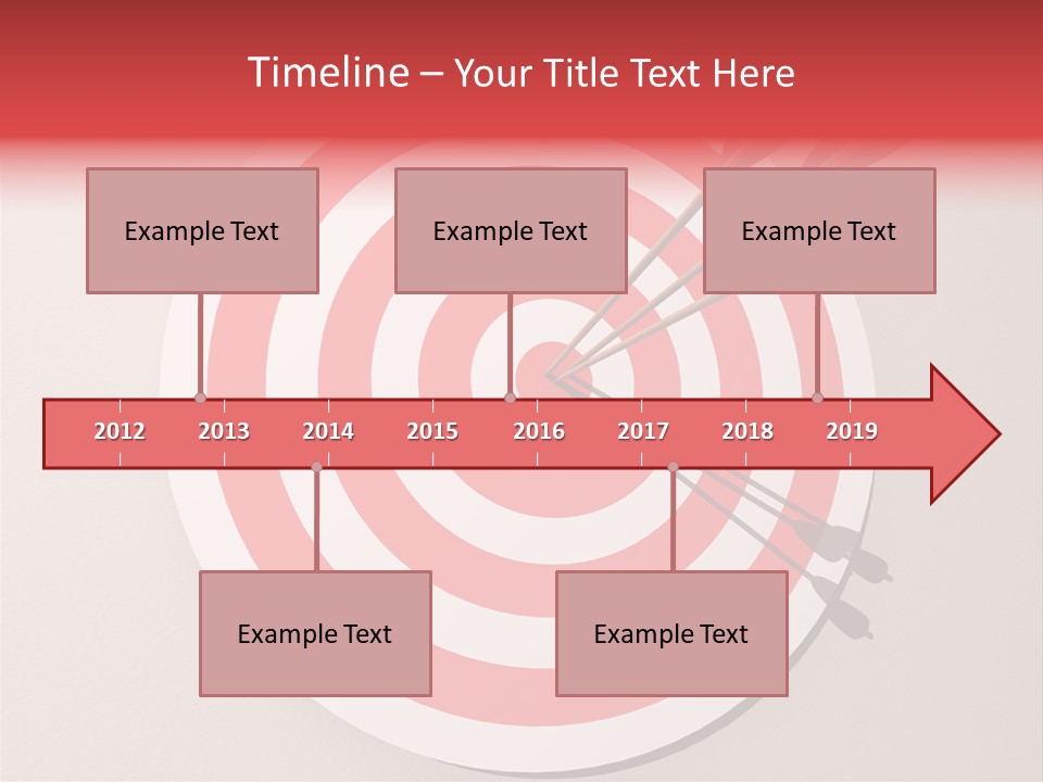 Three Arrows In A Target On Wall - Rendered In 3D PowerPoint Template