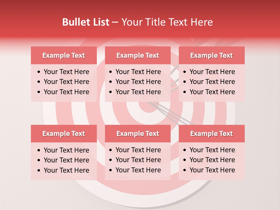 Three Arrows In A Target On Wall - Rendered In 3D PowerPoint Template