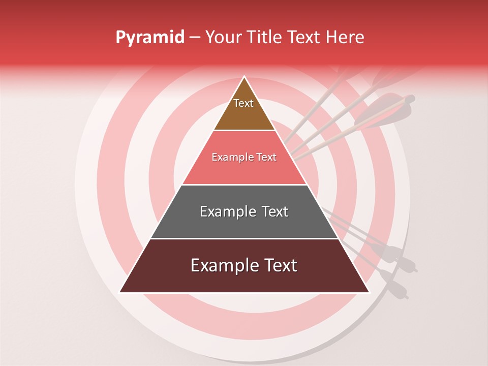 Three Arrows In A Target On Wall - Rendered In 3D PowerPoint Template