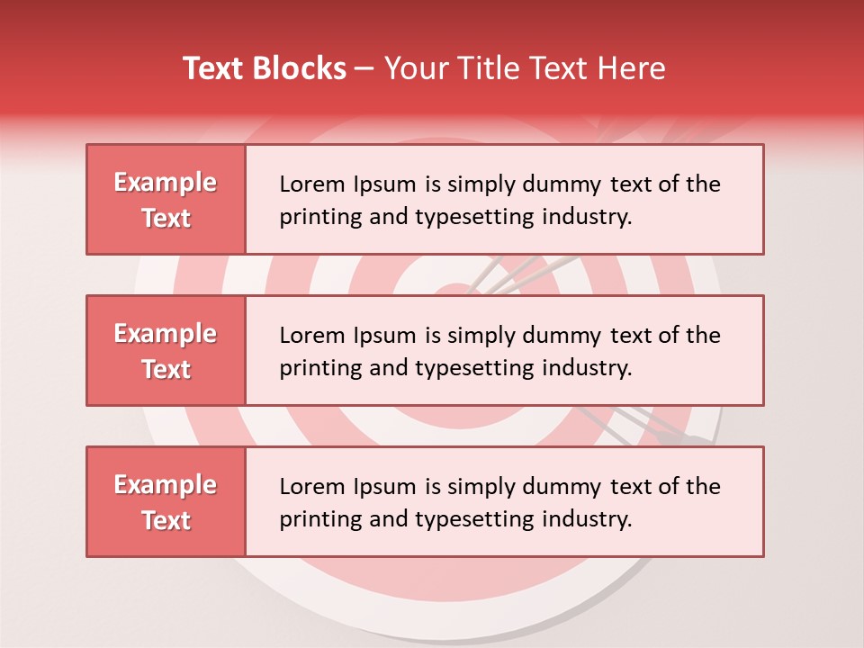 Three Arrows In A Target On Wall - Rendered In 3D PowerPoint Template