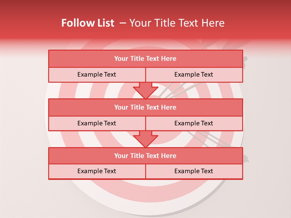 Three Arrows In A Target On Wall - Rendered In 3D PowerPoint Template