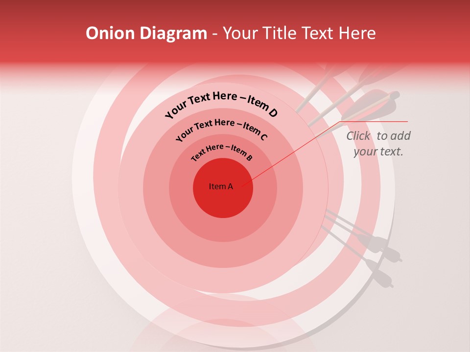 Three Arrows In A Target On Wall - Rendered In 3D PowerPoint Template