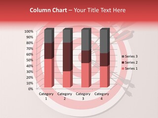 Three Arrows In A Target On Wall - Rendered In 3D PowerPoint Template