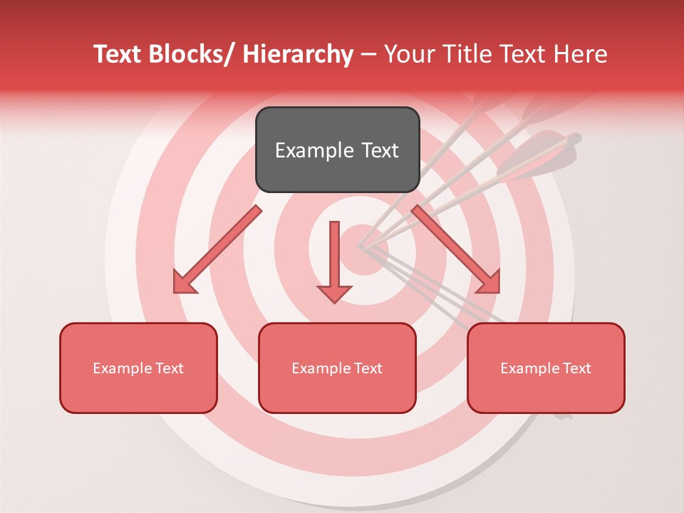 Three Arrows In A Target On Wall - Rendered In 3D PowerPoint Template