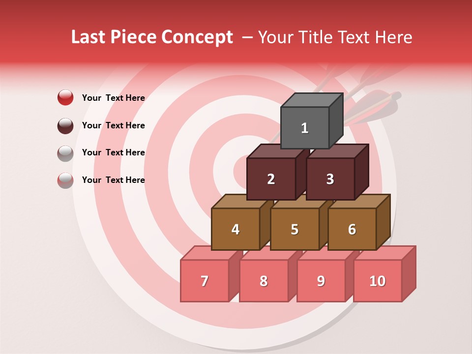 Three Arrows In A Target On Wall - Rendered In 3D PowerPoint Template