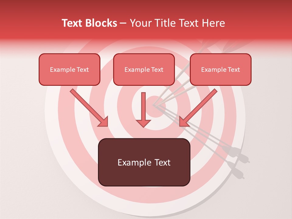 Three Arrows In A Target On Wall - Rendered In 3D PowerPoint Template