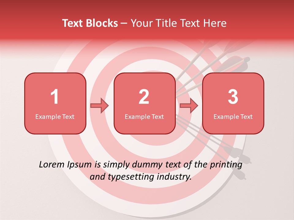 Three Arrows In A Target On Wall - Rendered In 3D PowerPoint Template