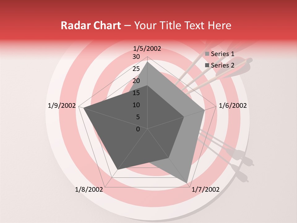 Three Arrows In A Target On Wall - Rendered In 3D PowerPoint Template