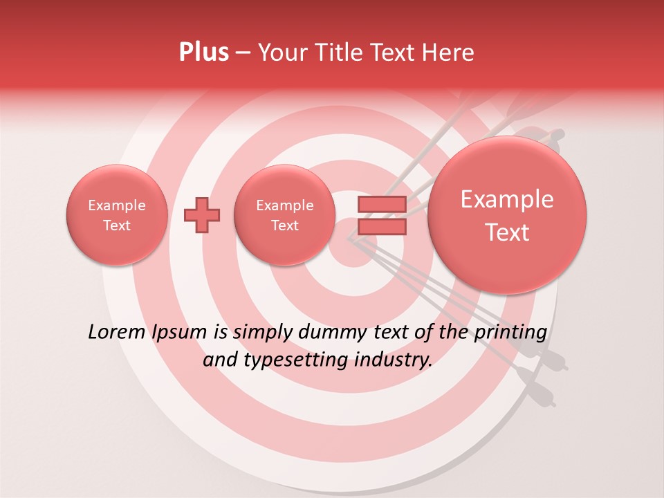Three Arrows In A Target On Wall - Rendered In 3D PowerPoint Template