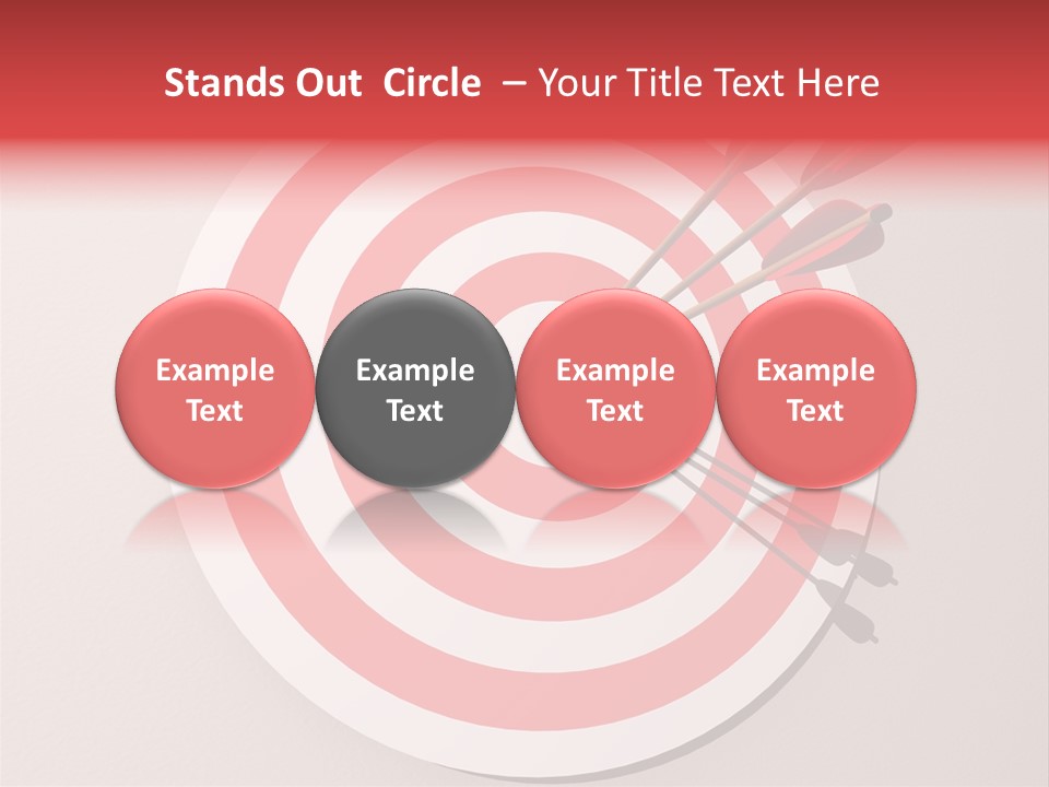 Three Arrows In A Target On Wall - Rendered In 3D PowerPoint Template