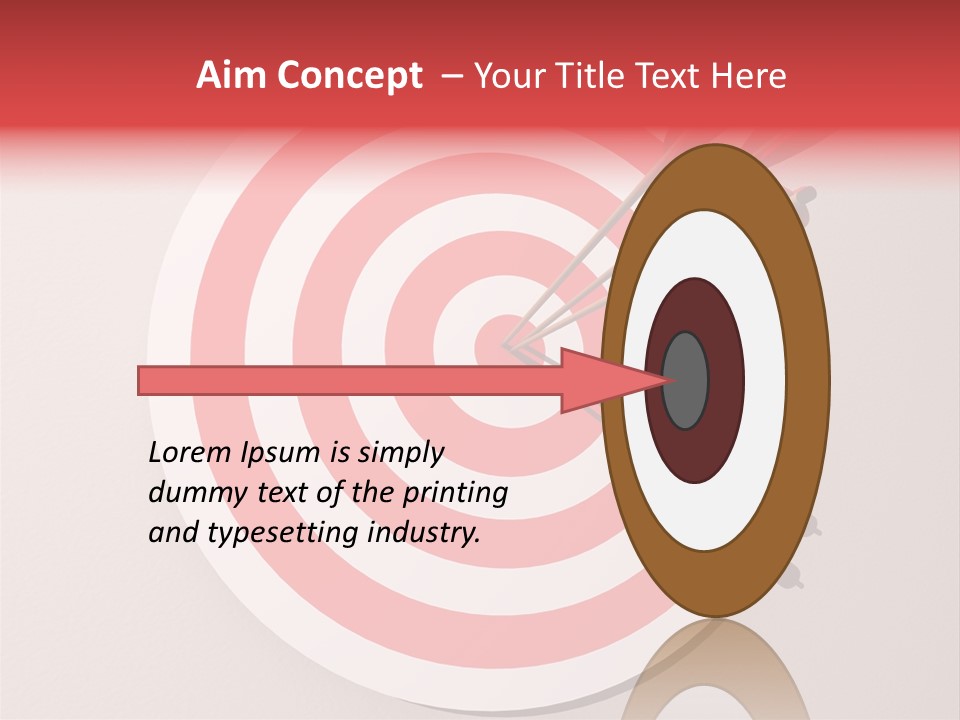 Three Arrows In A Target On Wall - Rendered In 3D PowerPoint Template