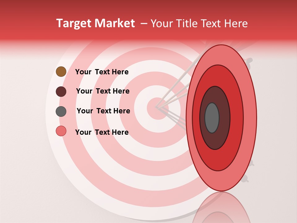 Three Arrows In A Target On Wall - Rendered In 3D PowerPoint Template